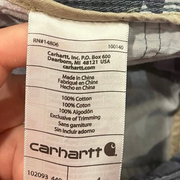 Carhartt Womens El Paso Hiking Shorts Mid Rise Relaxed Fit Camouflage Gray Sz 4 - Picture 7 of 8